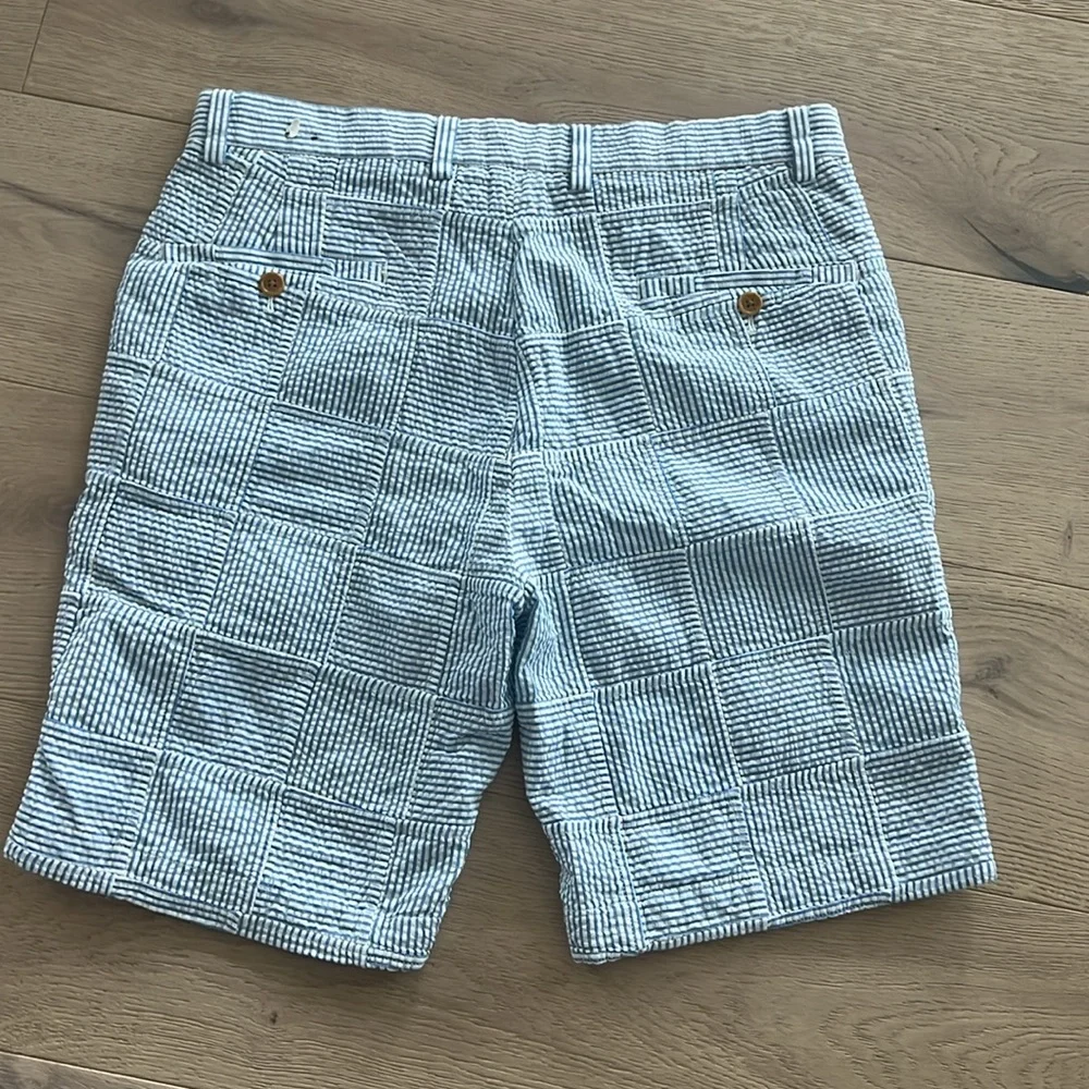 Brooks Brothers Shorts Seersucker Blue Striped Men's 32 Country Club Preppy